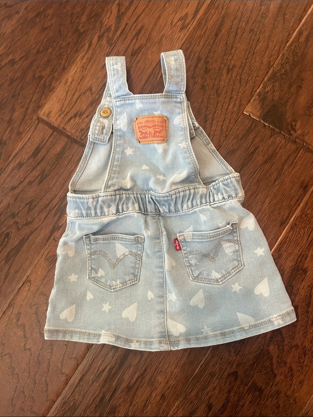 Levi's Light Blue Denim Heart & Star Overall Dress - Picture 2 of 4